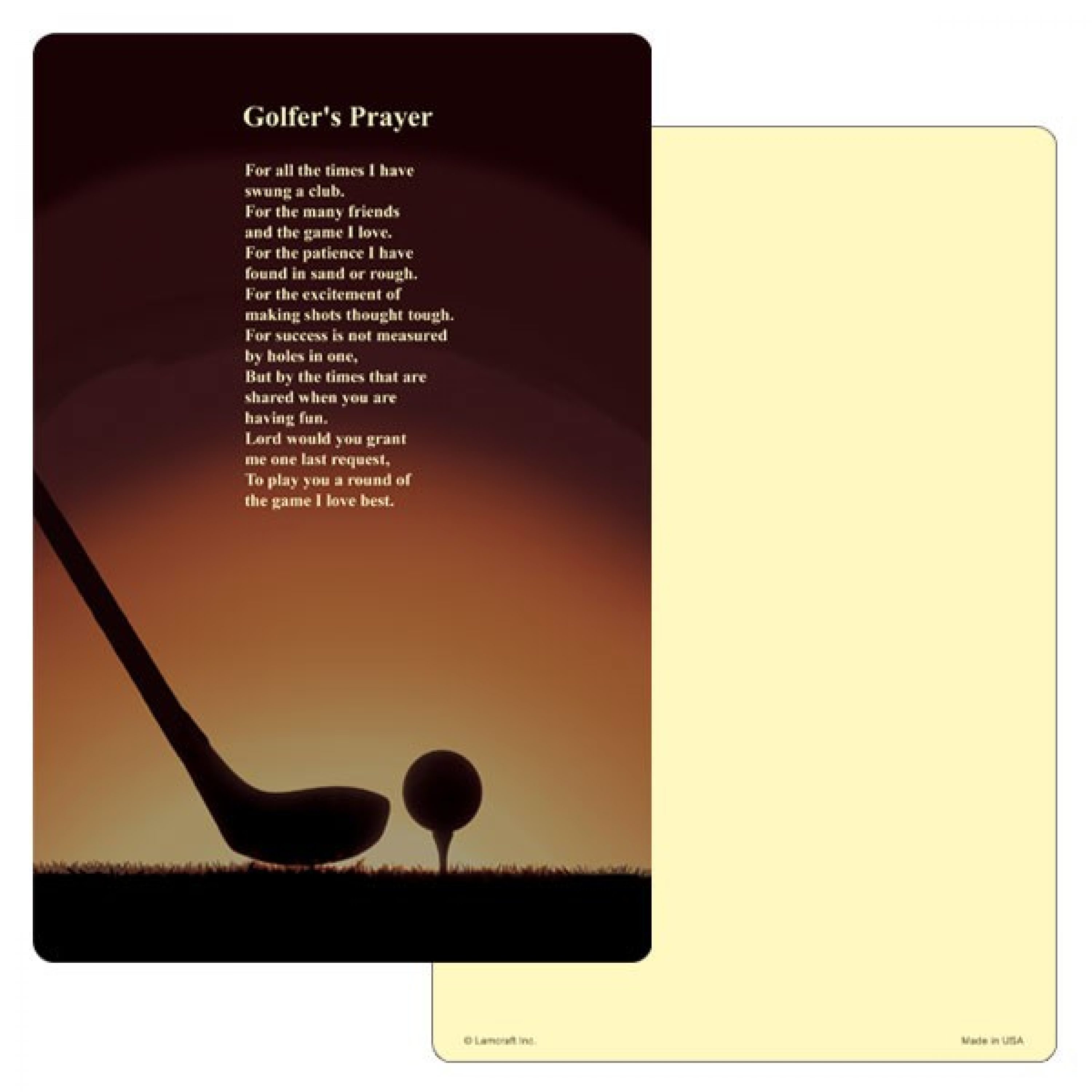 golf prayer